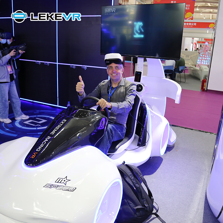 LEKE VR Immersive Driving Experience Simulator Kids Theme Park Virtual Reality Racing Motion Simulator